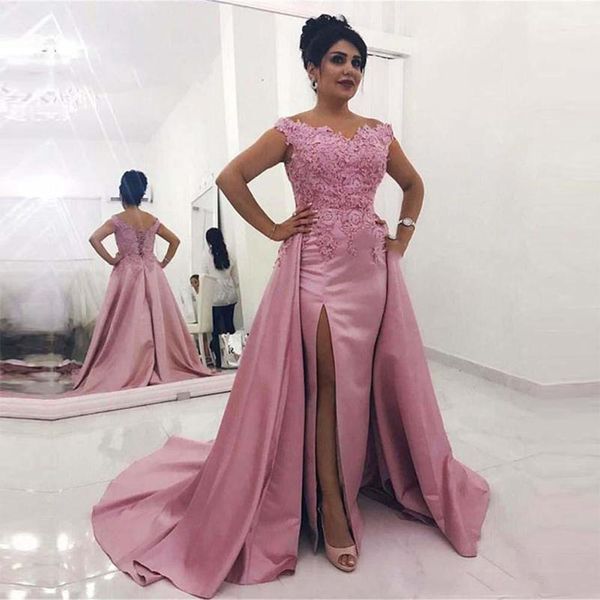 cap sleeves split lace mermaid evening dresses with appliques detachable train lace up back plus size formal party gowns, Black;red
cap sleeves split lace mermaid evening dresses with appliques detachable train lace up back plus size formal party gowns, Black;red