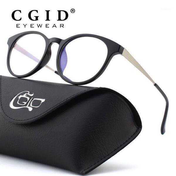 cgid tr90 computer glasses anti blue light radiation optical print glasses round black eyewear frame pc glass men & women ct281, Silver
cgid tr90 computer glasses anti blue light radiation optical print glasses round black eyewear frame pc glass men & women ct281, Silver