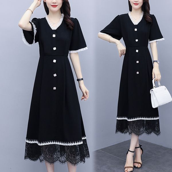 womens plus size neckline v bow dress black casual thin summer party long midi women's clothes vtg6, Black;gray
womens plus size neckline v bow dress black casual thin summer party long midi women's clothes vtg6, Black;gray