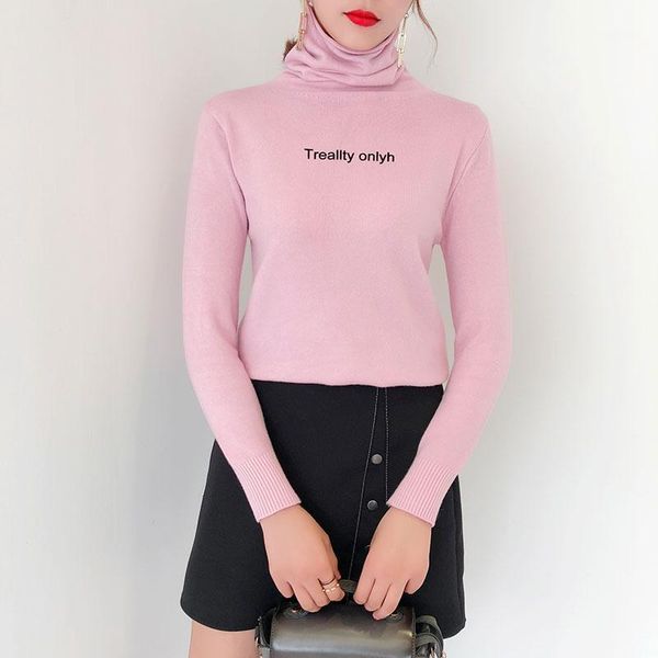 korean version of the new high-neck women's sweater fashion letter pullover tight-fitting slim knit sweater pile collar shirt1, White;black
korean version of the new high-neck women's sweater fashion letter pullover tight-fitting slim knit sweater pile collar shirt1, White;black