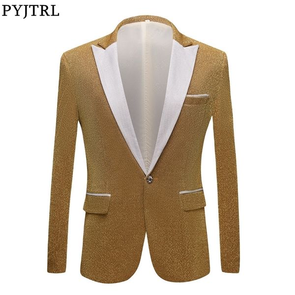 pyjtrl men's fashion shiny purple gold red black silver gray suit jacket wedding groom prom singers blazers men blazer slim fit 201104, White;black
pyjtrl men's fashion shiny purple gold red black silver gray suit jacket wedding groom prom singers blazers men blazer slim fit 201104, White;black