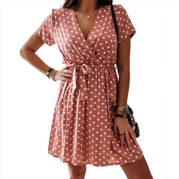 womens summer polka dot print dress short sleeve v neck loose casual evening party mini dress drop shipping, Black;gray
womens summer polka dot print dress short sleeve v neck loose casual evening party mini dress drop shipping, Black;gray