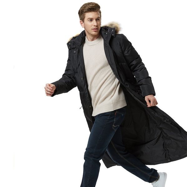 white duck korean winter jacket with a fox fur collar, man jacket, warm parka f9in, Black
white duck korean winter jacket with a fox fur collar, man jacket, warm parka f9in, Black