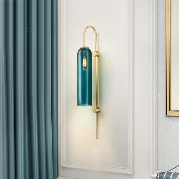 wall lamp nordic creative blue and white glass tube light living room bedroom el lobby copper color
wall lamp nordic creative blue and white glass tube light living room bedroom el lobby copper color