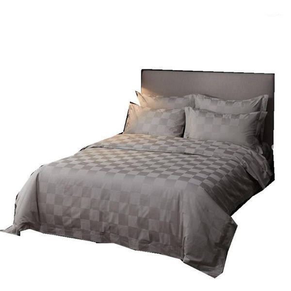 bedding sets 4pcs luxury el bed linen double king size sheets egyptian cotton grey set checks jacquard covers sateen1
bedding sets 4pcs luxury el bed linen double king size sheets egyptian cotton grey set checks jacquard covers sateen1