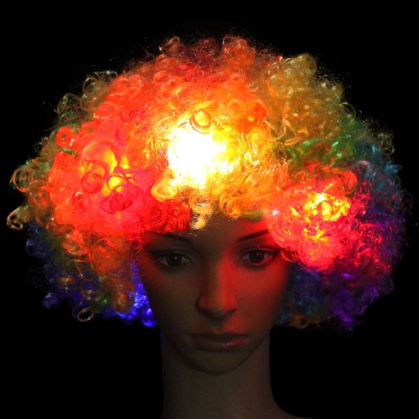 led wild curl up wig flash clown headgear fan luminescence headwear selling popular with various colors 8jh j1
led wild curl up wig flash clown headgear fan luminescence headwear selling popular with various colors 8jh j1