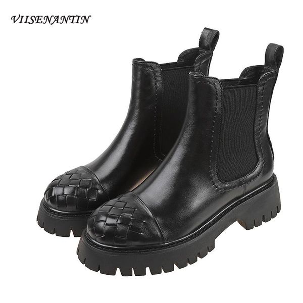 boots autumn winter round toe thick-soled woven black single plus velvet thin elastic band british women's trend
boots autumn winter round toe thick-soled woven black single plus velvet thin elastic band british women's trend
