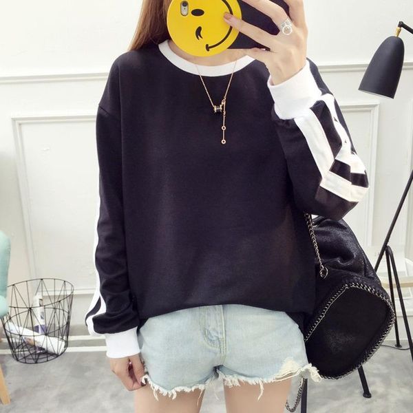 autumn new striped black thin sweatshirt for women boyfriend style round neck long sleeve casual wild pullover1
autumn new striped black thin sweatshirt for women boyfriend style round neck long sleeve casual wild pullover1
