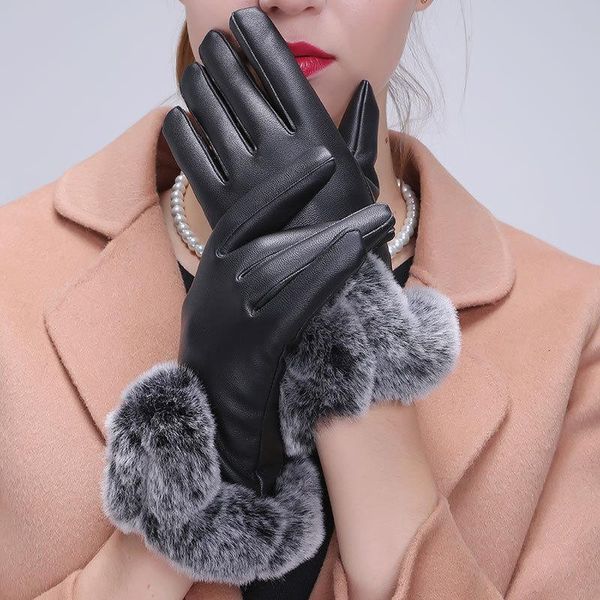 new fashion winter fur mouth ladies touch screen faux leather warm gloves plus velvet thick cycling pu leather gloves, Blue;gray
new fashion winter fur mouth ladies touch screen faux leather warm gloves plus velvet thick cycling pu leather gloves, Blue;gray