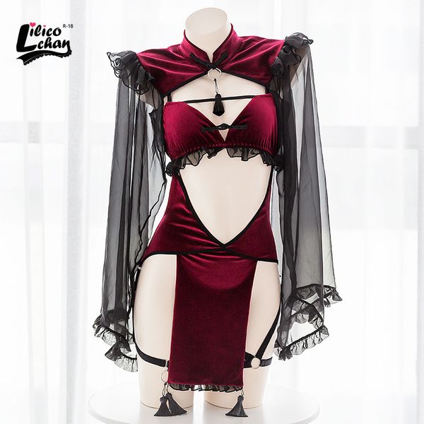 "lilicochan anime cosplay black red robes lace women temptation maid-cute demon barely dressed back"
"lilicochan anime cosplay black red robes lace women temptation maid-cute demon barely dressed back"
