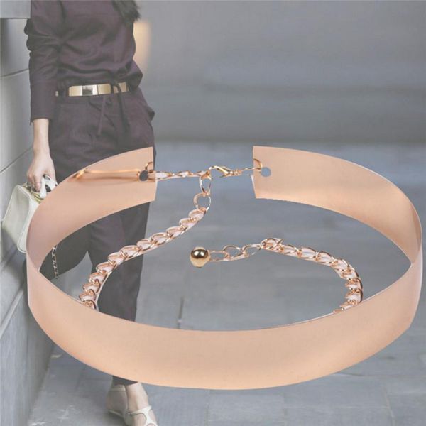 belts 1pcs women punk full metal mirror waist belt waistbands 100cm - 135cm metallic gold plate wide cummerbunds with chains, Black;brown
belts 1pcs women punk full metal mirror waist belt waistbands 100cm - 135cm metallic gold plate wide cummerbunds with chains, Black;brown