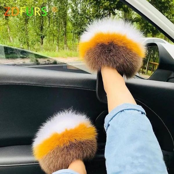 zdfurs women fox fur slippers multicolor summer fashion slides outdoor female furry indoor flip flops beach sandal t200411, Black
zdfurs women fox fur slippers multicolor summer fashion slides outdoor female furry indoor flip flops beach sandal t200411, Black