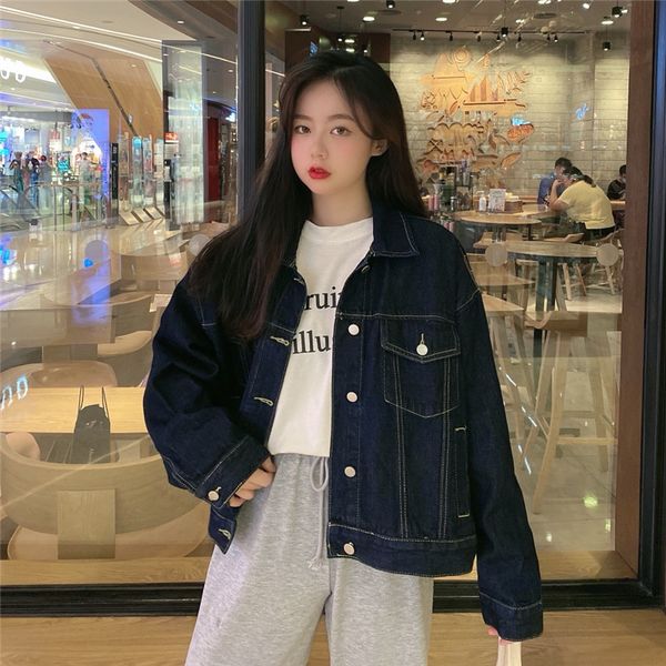 autumn korean version net red loose long sleeve jacket bf wind work clothes denim coat women's fashion, Black;brown
autumn korean version net red loose long sleeve jacket bf wind work clothes denim coat women's fashion, Black;brown