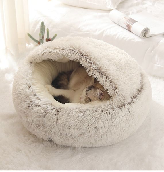 new pet dog cat round plush bed semi-enclosed cat nest for deep sleep comfort in winter cats bed little mat basket soft kennel 
new pet dog cat round plush bed semi-enclosed cat nest for deep sleep comfort in winter cats bed little mat basket soft kennel