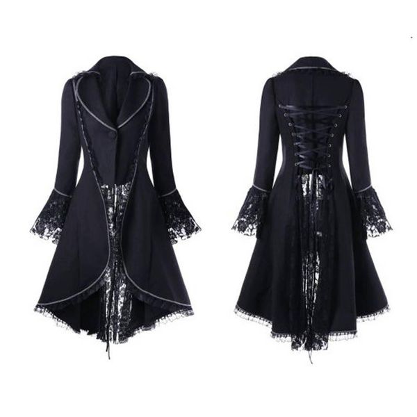 women vintage gothic long sleeve lace stitching velvet tuxedo jacket medieval aristocratic ladies vampire dress lolita cosplay#6, Black;brown
women vintage gothic long sleeve lace stitching velvet tuxedo jacket medieval aristocratic ladies vampire dress lolita cosplay#6, Black;brown