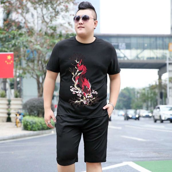 size men's casual loose two piece plus short sleeve t-shirt youth trend fat boy sports suit, Gray
size men's casual loose two piece plus short sleeve t-shirt youth trend fat boy sports suit, Gray