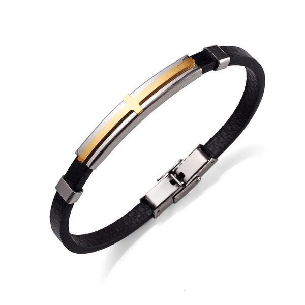 charm bracelets stainless steel men's bracelet cross religious leather jewelry wholesale, Golden;silver
charm bracelets stainless steel men's bracelet cross religious leather jewelry wholesale, Golden;silver