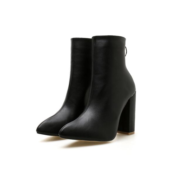 2020 leather pointed finger martin metal chunky ankle white boots square leaps women's shoes jnz0, Black
2020 leather pointed finger martin metal chunky ankle white boots square leaps women's shoes jnz0, Black