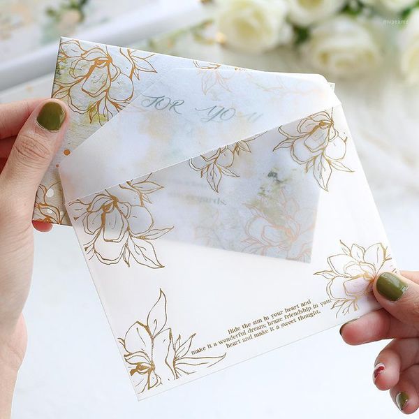 gift wrap 4 pcs transparent envelope + bronzing greeting card colorful flower pattern party wedding message stationery 032551
gift wrap 4 pcs transparent envelope + bronzing greeting card colorful flower pattern party wedding message stationery 032551