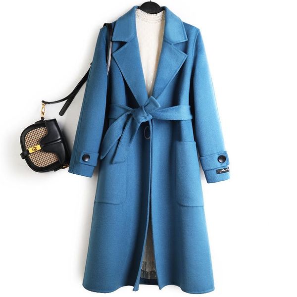 women's wool & blends 2021 abrigo largo mujer invierno winter clothing adjustable waist covered button pockets coats and jackets women, Black
women's wool & blends 2021 abrigo largo mujer invierno winter clothing adjustable waist covered button pockets coats and jackets women, Black