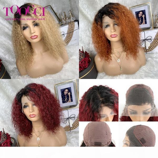 toocci hair brazilian 13x4 lace front human hair wigs pre plucked with baby deep wave 150% short water curly bob wigs, Black;brown
toocci hair brazilian 13x4 lace front human hair wigs pre plucked with baby deep wave 150% short water curly bob wigs, Black;brown