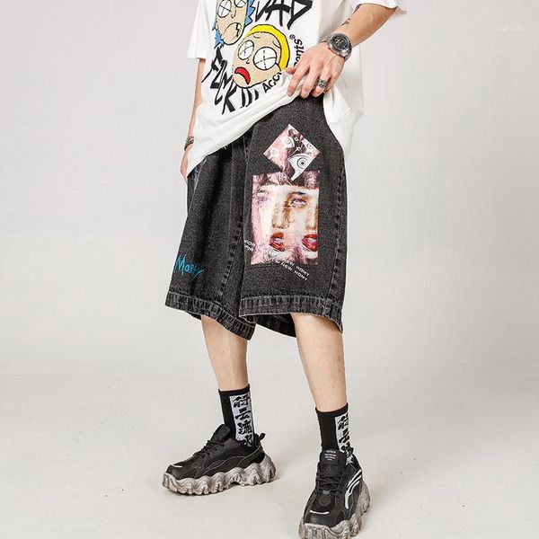 uncledonjm 2020 summer hip hop printed denim shorts men's casual shorts loose-fit street style men jeans hd-dk0091, Blue 
uncledonjm 2020 summer hip hop printed denim shorts men's casual shorts loose-fit street style men jeans hd-dk0091, Blue