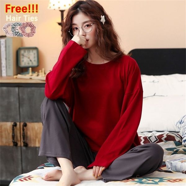 melifle autumn fashion pajamas set for women 100% cotton pjs winter warm atoff home sleepwear pure harajuku soft nightwear suit 201109, Black;red
melifle autumn fashion pajamas set for women 100% cotton pjs winter warm atoff home sleepwear pure harajuku soft nightwear suit 201109, Black;red
