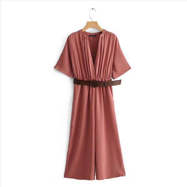 2019 women summer red chic za long jumpsuit female fashion adjustable high waist with belt v neck bodysuit combinaison femme, Black;white
2019 women summer red chic za long jumpsuit female fashion adjustable high waist with belt v neck bodysuit combinaison femme, Black;white