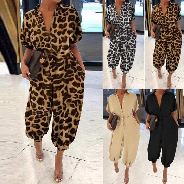 women's jumpsuits & rompers 30h women leopard print lapel slim bodysuit long button oversized short sleeve dro, Black;white
women's jumpsuits & rompers 30h women leopard print lapel slim bodysuit long button oversized short sleeve dro, Black;white