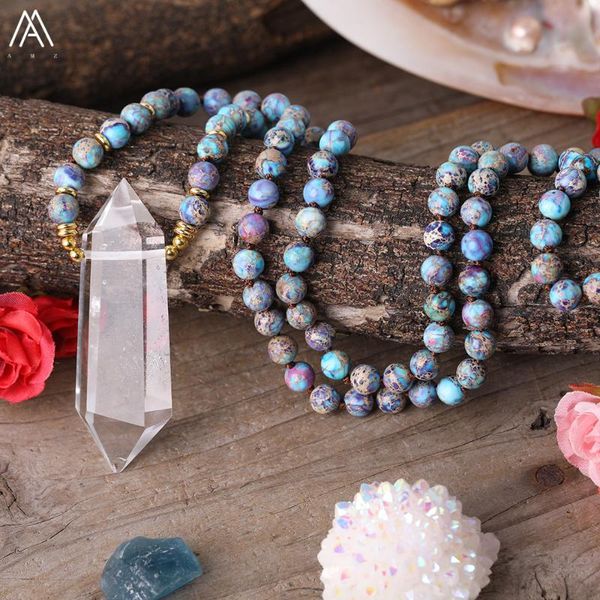 chains natural white quartz double point pendant 8mm sea sediment jaspers round beads knot handmade necklace women yoga healing jewelry, Silver
chains natural white quartz double point pendant 8mm sea sediment jaspers round beads knot handmade necklace women yoga healing jewelry, Silver