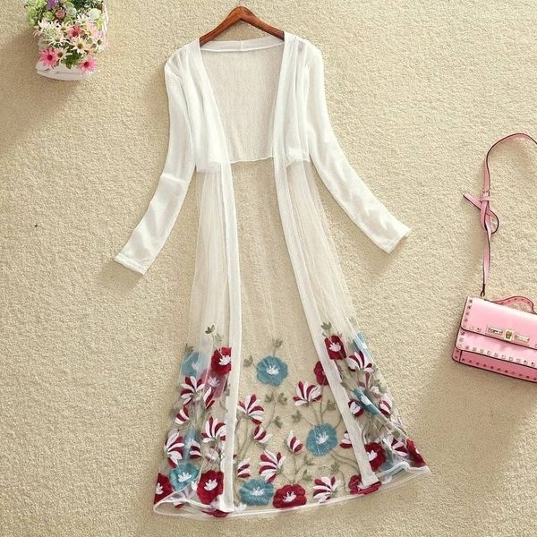summer cardigan embroidery blouse mesh plus size long cardigan women kimono white shirt transparent boho long sleeve y200622
summer cardigan embroidery blouse mesh plus size long cardigan women kimono white shirt transparent boho long sleeve y200622