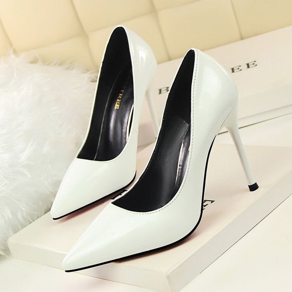 couro bombas patente de fino senhora moda salto alto apontou toe nico sapatos preto krqn, Black 
couro bombas patente de fino senhora moda salto alto apontou toe nico sapatos preto krqn, Black
