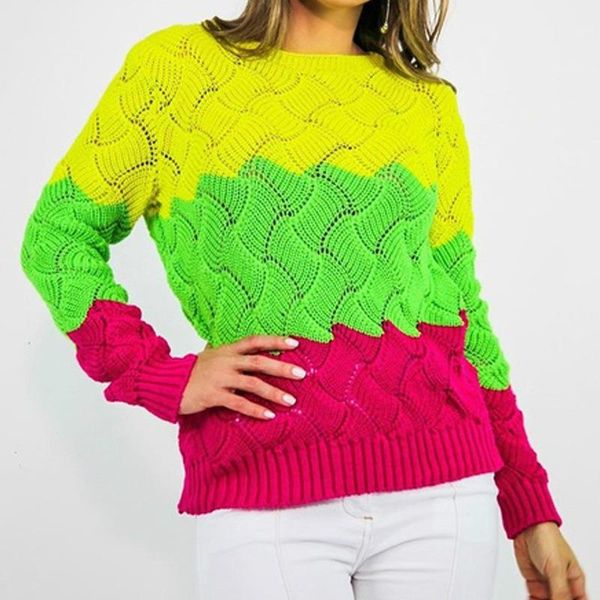 sweater crew neck long sleeve wide waisted sweater ladies striped women rainbow patchwork, White;black
sweater crew neck long sleeve wide waisted sweater ladies striped women rainbow patchwork, White;black