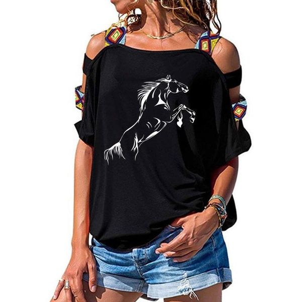 new running horse funny t-shirt women loose cotton short sleeve female t-shirts fashion hollow out shoulder tees, White
new running horse funny t-shirt women loose cotton short sleeve female t-shirts fashion hollow out shoulder tees, White