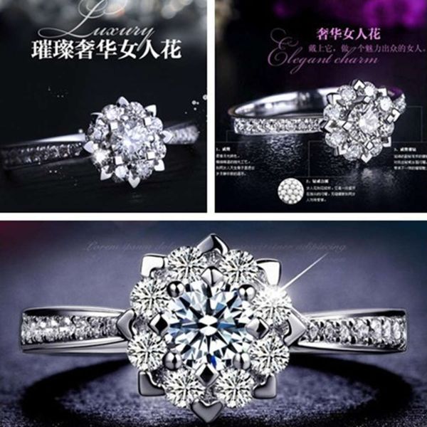 snowflake carat pure sier high end simulation jewelry ring for wedding diamond, Silver
snowflake carat pure sier high end simulation jewelry ring for wedding diamond, Silver