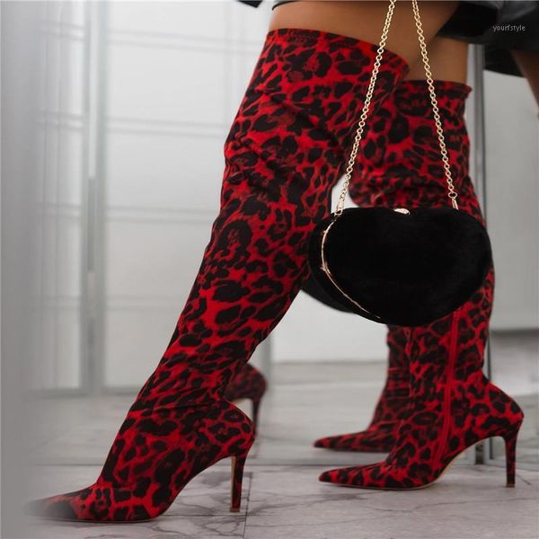 2020 leopard pointed toe over the knee boots woman high heels luxury design chunky heeled women's shoes woman winter boots1, Black 
2020 leopard pointed toe over the knee boots woman high heels luxury design chunky heeled women's shoes woman winter boots1, Black