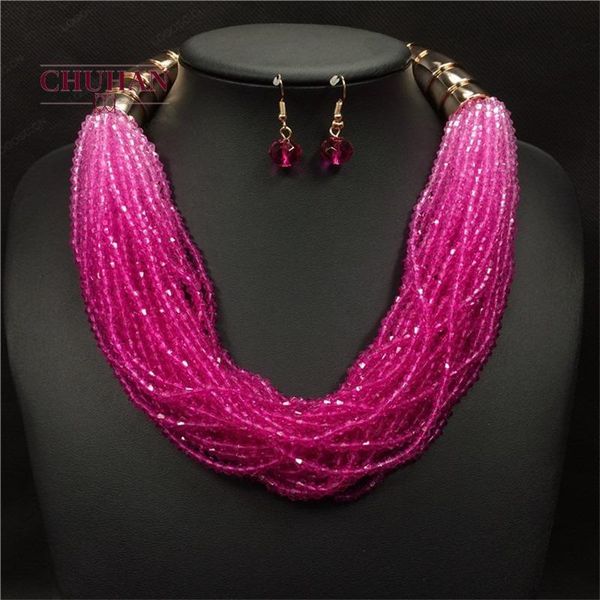 chuhan new popular handmade beaded accessories for women fashion exaggeration resin multi-layer necklace earring set j450, Silver
chuhan new popular handmade beaded accessories for women fashion exaggeration resin multi-layer necklace earring set j450, Silver