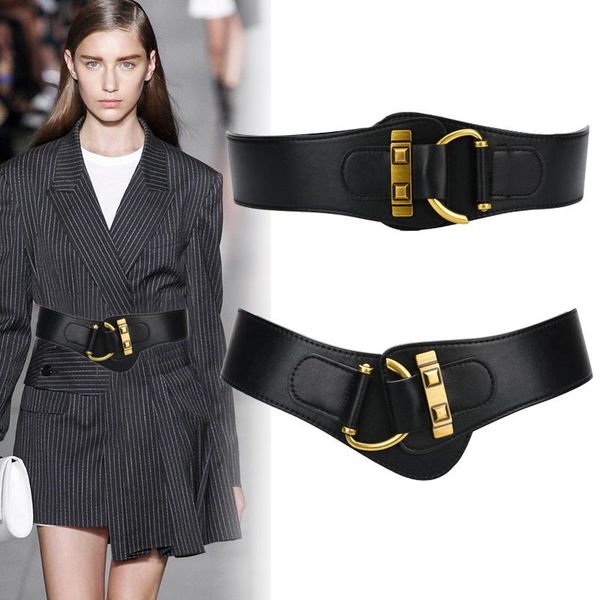 wide genuine leather belts coat women new vintage big buckle black cowhide stretch waistbands for dress elastic cummerbund party, Black;brown
wide genuine leather belts coat women new vintage big buckle black cowhide stretch waistbands for dress elastic cummerbund party, Black;brown
