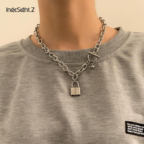 chains ingesight.z stainless steel lock padlock pendant necklace punk toggle clasp lasso curb miami choker necklaces for women jewelry, Silver
chains ingesight.z stainless steel lock padlock pendant necklace punk toggle clasp lasso curb miami choker necklaces for women jewelry, Silver