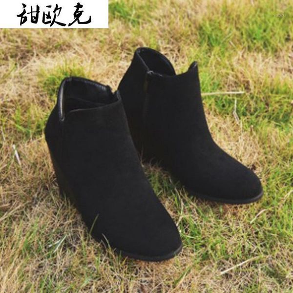 boots 2021 winter women's ankle fashion side pull flat suede pointed wedge heel short zapatos de mujer1, Black
boots 2021 winter women's ankle fashion side pull flat suede pointed wedge heel short zapatos de mujer1, Black