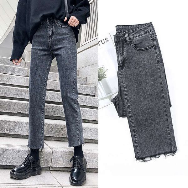 968 faya jeans women's nine high waist new slim loose wide leg eight point straight pants, Blue
968 faya jeans women's nine high waist new slim loose wide leg eight point straight pants, Blue