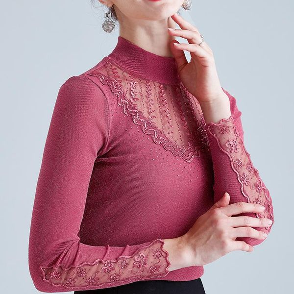 women's t-shirt 2021 autumn winter long sleeve woman's fashion casual turtleneck mesh plus size women clothing, White
women's t-shirt 2021 autumn winter long sleeve woman's fashion casual turtleneck mesh plus size women clothing, White