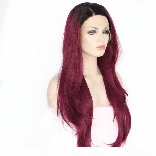 fashion synthetic lace front wig long natural straight hair black roots ombre dark burgundy color daily makeup wedding party
fashion synthetic lace front wig long natural straight hair black roots ombre dark burgundy color daily makeup wedding party