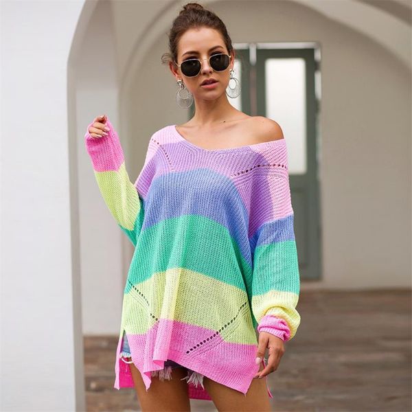 womens rainbow patchwork blouses plus size summer long sleeve stripe blouse ladies fashion hollow knit shirts mujer #t1g, White
womens rainbow patchwork blouses plus size summer long sleeve stripe blouse ladies fashion hollow knit shirts mujer #t1g, White