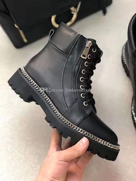 woman paris fashion side zip boots genuine leather lace-up ranger combat ankle france chain boots army new classic shoes, Black
woman paris fashion side zip boots genuine leather lace-up ranger combat ankle france chain boots army new classic shoes, Black