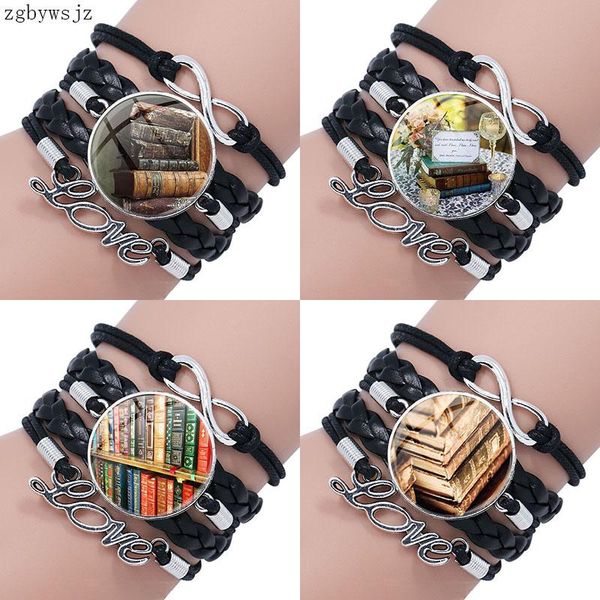 for women men party fashion ladies multilayer black leather bracelet bangle jewelry glass cabochon antique books, Golden;silver
for women men party fashion ladies multilayer black leather bracelet bangle jewelry glass cabochon antique books, Golden;silver