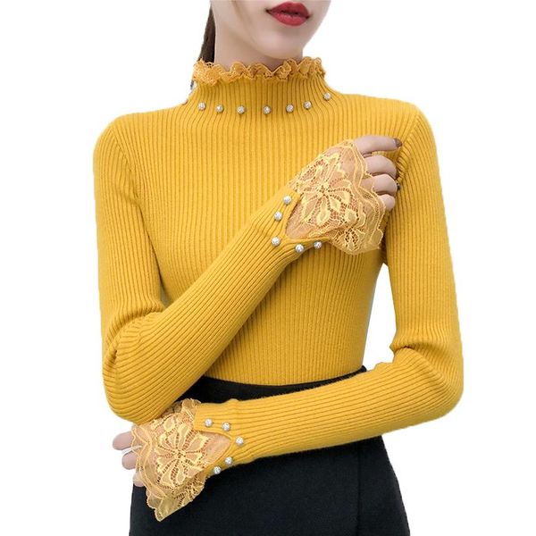 women's sweaters turtleneck sweater knitted pullover autumn winter long-sleeved lace primer solid color shirt jumper k415, White;black
women's sweaters turtleneck sweater knitted pullover autumn winter long-sleeved lace primer solid color shirt jumper k415, White;black