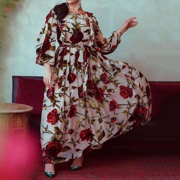 bohemia dress rose printing ruffle puff sleeve round neck draw back waistband spring autumn long skirt, Black;gray
bohemia dress rose printing ruffle puff sleeve round neck draw back waistband spring autumn long skirt, Black;gray