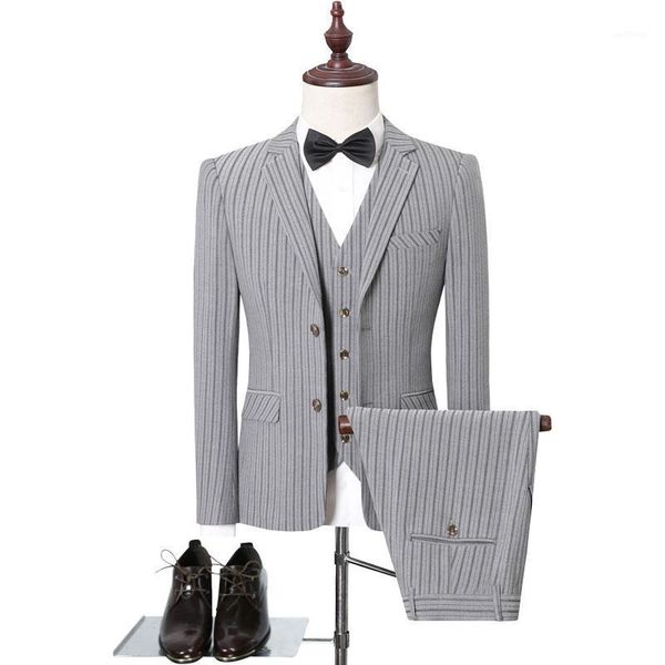 jacket+vest+pants) men's wedding dress 2021 striped slim suit 3 pieces handsome groom suit men's fashion bachelor party formal1, White;black
jacket+vest+pants) men's wedding dress 2021 striped slim suit 3 pieces handsome groom suit men's fashion bachelor party formal1, White;black