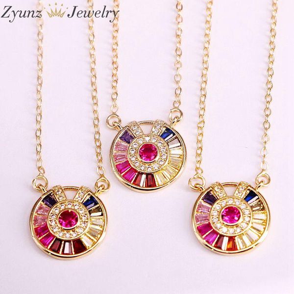 10pcs, rainbow multicolor zircon cz copper round charm chain crystal necklace pendant women jewelry, Silver
10pcs, rainbow multicolor zircon cz copper round charm chain crystal necklace pendant women jewelry, Silver